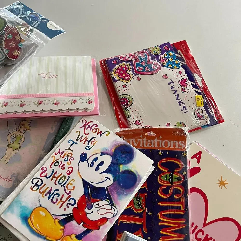 Lot of Vintage Cartoon Character Stationary Disney Sanrio Peanuts